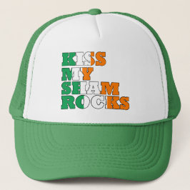 Kiss my shamrocks St Patricks Truckerkeps