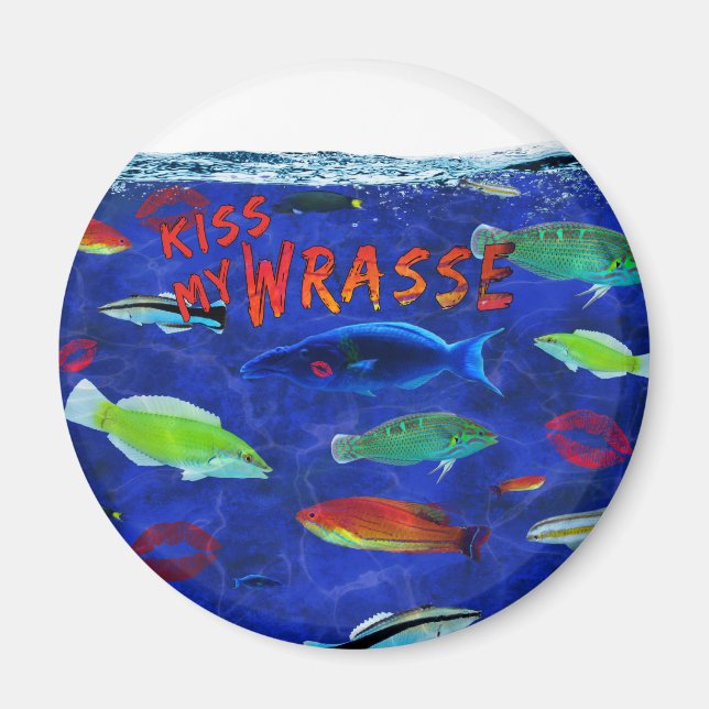 Kiss My Wrasse Fish Magnet (Framsidan)