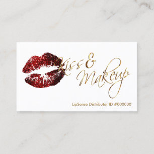 Kiss och Makeup - Cinnamon Red Glitter Läppar Visitkort