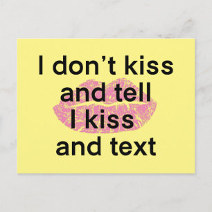 Kiss och text vykort