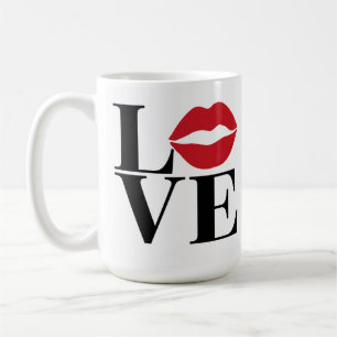 Kiss över Kärlek: Red Läppar Edition Mugg