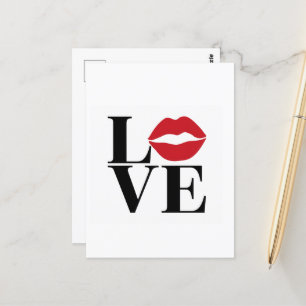 Kiss över Kärlek: Red Läppar Edition-vykort Vykort