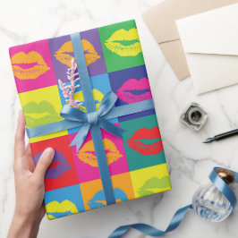 Kiss Pop-Art Stil Colorful Mönster Presentpapper