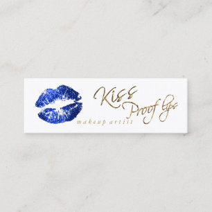 Kiss Proof Läppar 2 - Blue Glitter Mini Visitkort