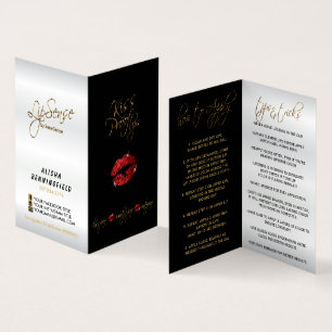 Kiss Proof Red Läppar and Black Instructions Visitkort