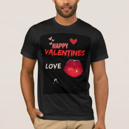 Kiss red läppar-Lycklig Valentine-Kiss T-Shirt