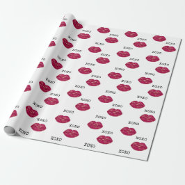Kiss Red Läppar XOXO Presentpapper