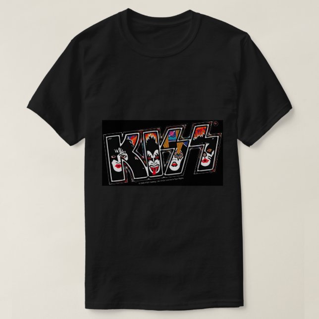 KISS ® rock musik-band - Rock and roll över Stil T Shirt (Design framsida)