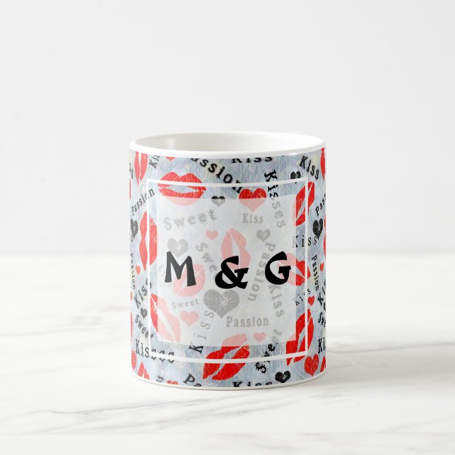 Kiss, röd läppar. kaffemugg (Center)
