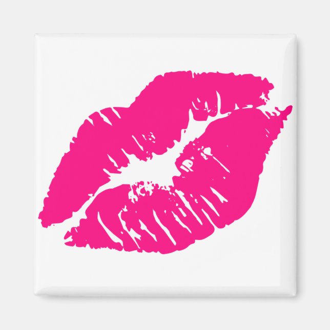 Kiss Rosa Läppar Magnet (Framsidan)