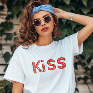 Kiss Sign Red Brev T Shirt