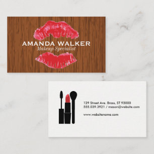 Kiss Stain Lipstick Wood Struktur Visitkort