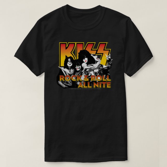 KISS Sten Band Sten & Roll All Nite Spaceman Catma T Shirt (Design framsida)