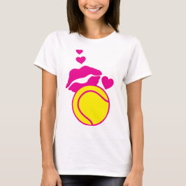 kiss tennis bisous love coeur levre heart t shirt