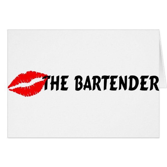 Kiss The Bartender Hälsningskort (Framsidan Horizontal)