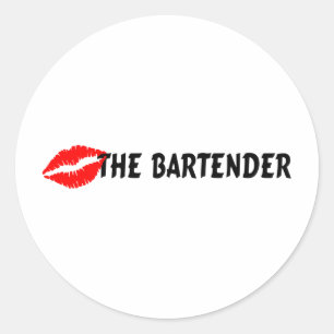 Kiss The Bartender Runt Klistermärke