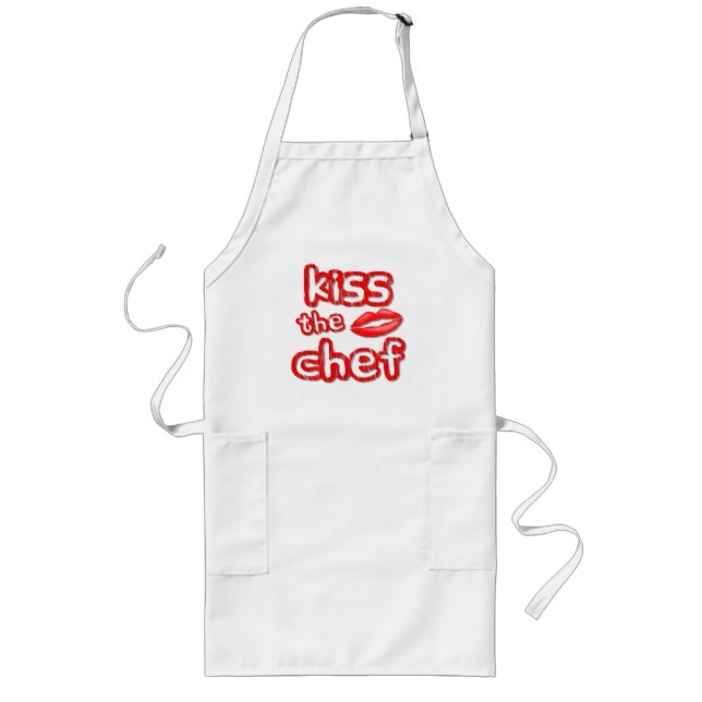 Kiss the Chef Long Apron Långt Förkläde (Framsidan)