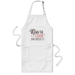 Kiss the Cook Apron - hon behöver det Långt Förkläde