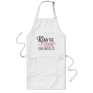 Kiss the Cook Apron - hon behöver det Långt Förkläde