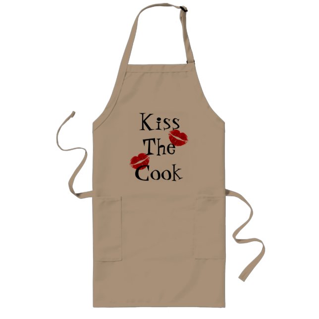 Kiss the Cook Apron Långt Förkläde (Framsidan)