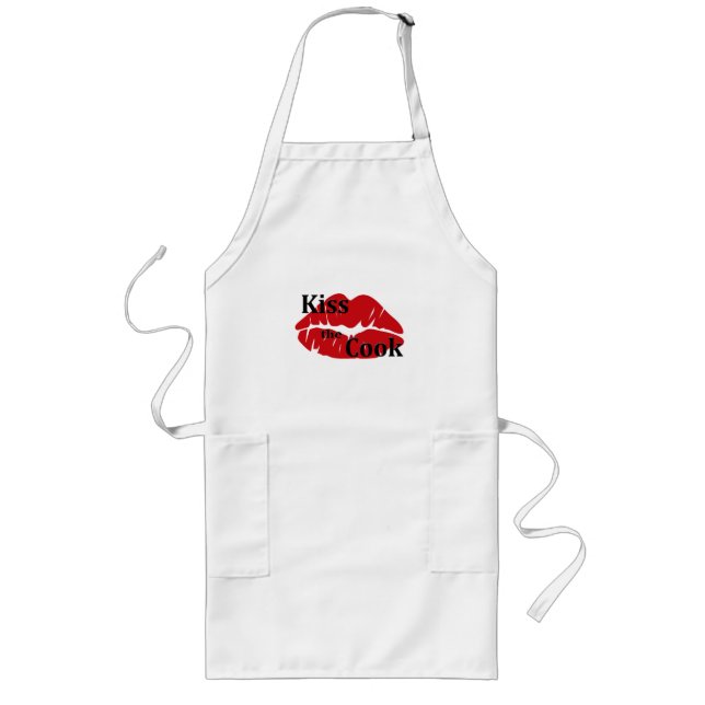 Kiss the Cook Apron Långt Förkläde (Framsidan)