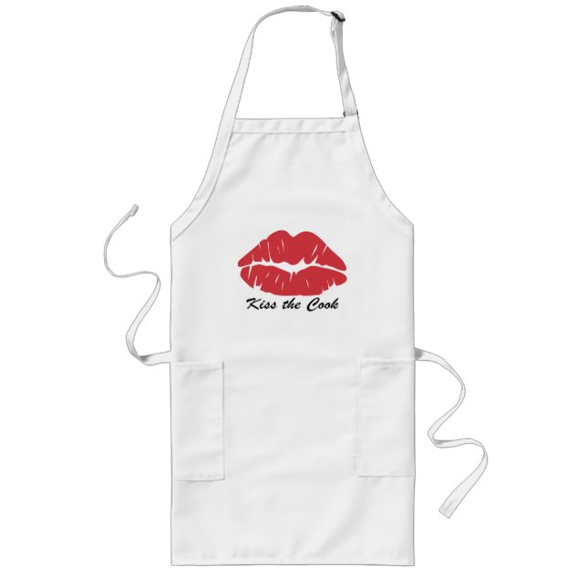 Kiss the Cook Apron Långt Förkläde (Framsidan)