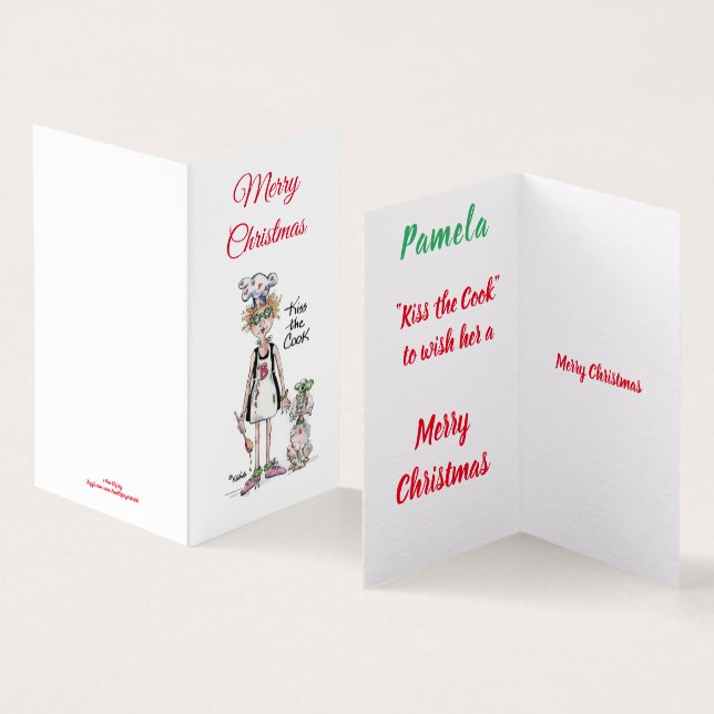 "Kiss the Cook", en trött kvinna behöver stöd Kort (In- och utsida)