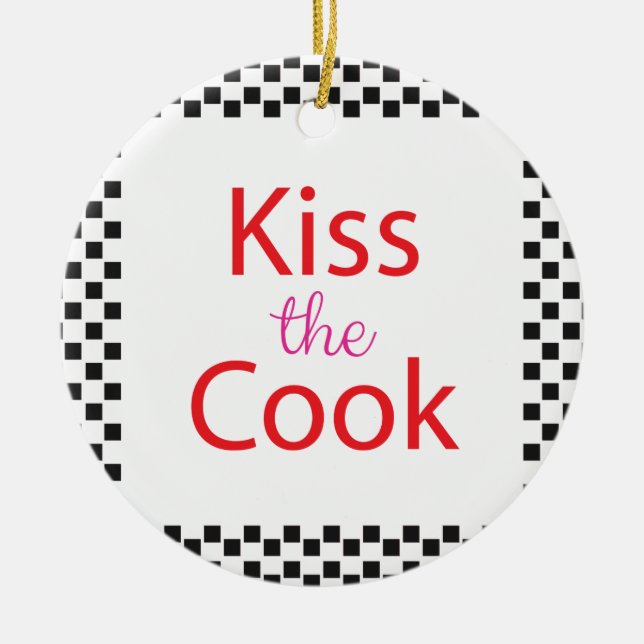 Kiss the Cook Julgransprydnad Keramik (Framsidan)