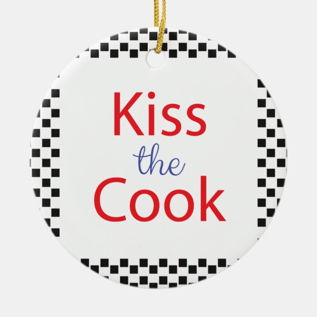 Kiss the Cook Julgransprydnad Keramik (Framsidan)