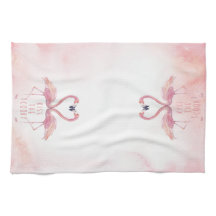Kiss the Cook | Kissing Flamingos Kitchen Towel