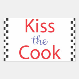 Kiss the Cook Rektangulärt Klistermärke