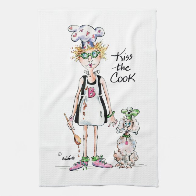 Kiss the Cook, visa henne din uppskattning Kökshandduk (Vertikal)