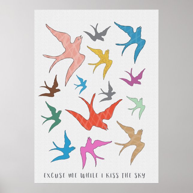 Kiss the Himmel Bird Art Poster (Framsidan)