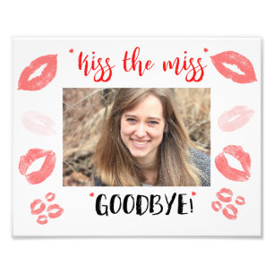 Kiss the Miss AdjAdjö Möhippa Gift Ram Fototryck