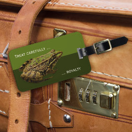 Kiss the Prince Funny Frog Luggage Tag Bagagebricka