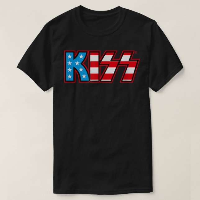 KISS unisex child Classic KISS USA Logotyp T Shirt (Design framsida)
