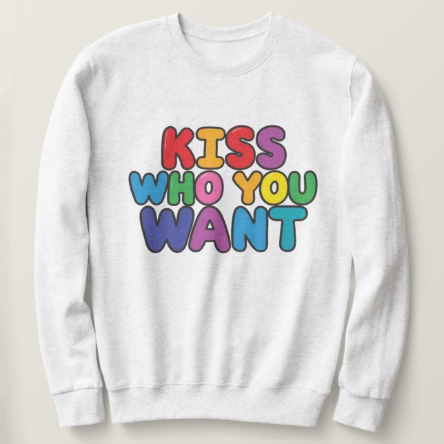 Kiss Vem du vill ha Lång Ärmad Tröja (Design framsida)