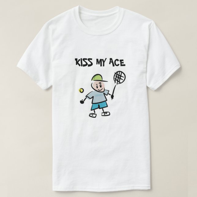 Kissa min lustiga tennisskjorta tecknad t shirt (Design framsida)