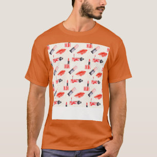Kissa munnen med Lipstick Mönster T Shirt