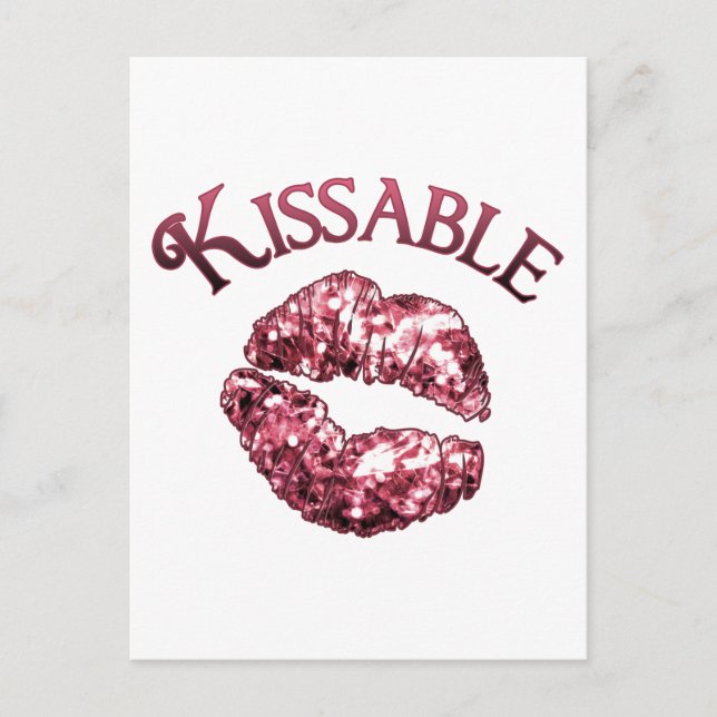Kissable Glitter Smooch Vykort (Framsida)