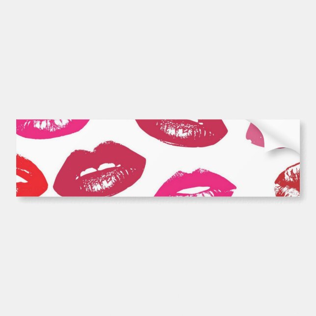 Kissable Läppar (Kissing Läppar, Red & Rosa Lipsti Bildekal (Framsidan)