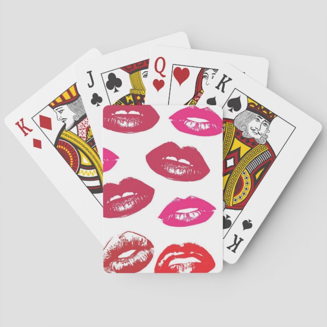 Kissable Läppar (Kissing Läppar, Red & Rosa Lipsti Casinokort (Baksidan)