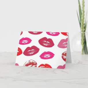 Kissable Läppar (Kissing Läppar, Red & Rosa Lipsti Kort