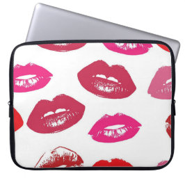 Kissable Läppar (Kissing Läppar, Red & Rosa Lipsti Laptop Fodral