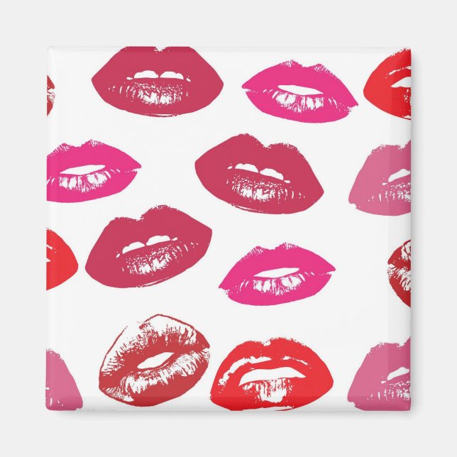 Kissable Läppar (Kissing Läppar, Red & Rosa Lipsti Magnet (Framsidan)