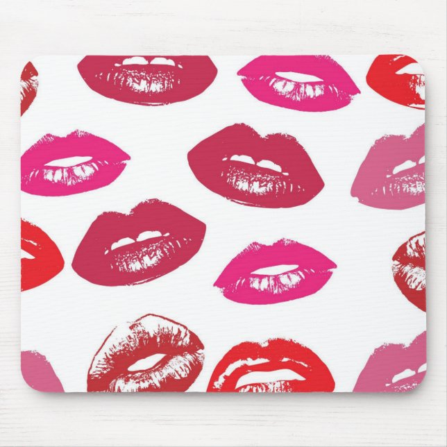 Kissable Läppar (Kissing Läppar, Red & Rosa Lipsti Musmatta (Framsidan)