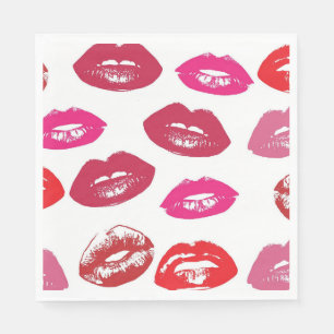 Kissable Läppar (Kissing Läppar, Red & Rosa Lipsti Pappersservett
