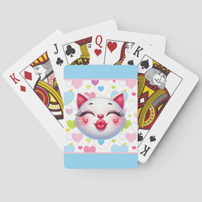 Kissande kattansikte casinokort (Baksidan)
