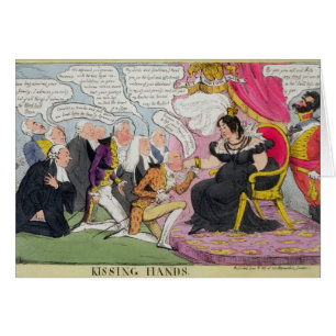 Kissar händer, publicerad 1827 (färg litografi) hälsningskort