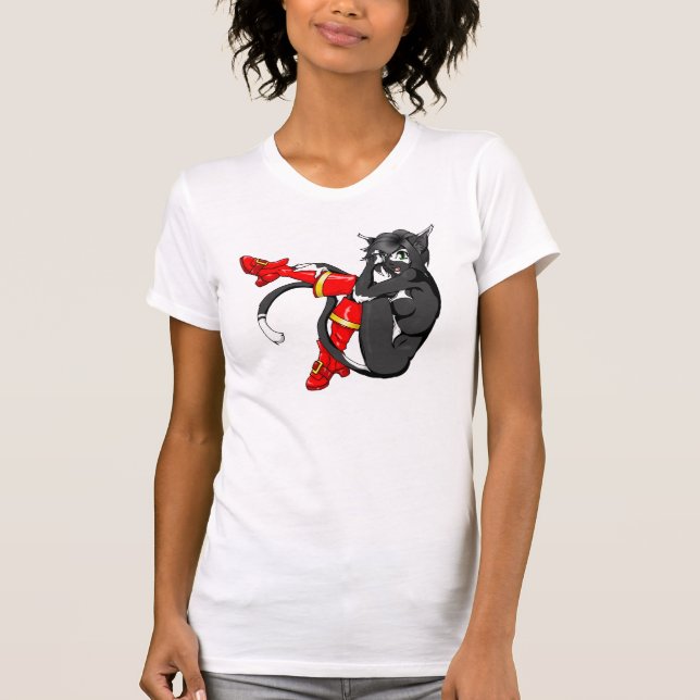 Kissekatt i kängor t-shirt (Framsida)